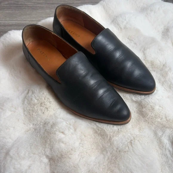 Patina Portland pointed toe leather loafer flat in black - 8 - Picture 3 of 12
